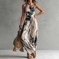thumbnail image 5 of Sunnin Halter Neck Floral Jumpsuit with Pockets Wide Leg Sleeveless Casual Summer Wear, 5 of 6