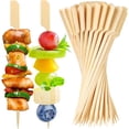 thumbnail image 1 of 100 Brochetas de Bambú para Aperitivos y Tablas de Embutidos - Pinchos de Cóctel Ecológicos Extra Largos, Diseño de Pala Plana para Frutas, Barbacoa, Aperitivos de Fiesta, 1 of 8
