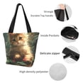 thumbnail image 4 of Pofeuu Cute Kitten Water Lilies Print Women Fashion Shoulder Handbags Top Handle Satchel Bags Tote Shoulder Shopping Bag Stylish Canvas Tote Bag, 4 of 6