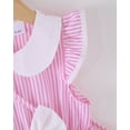 thumbnail image 6 of 3T Baby Girls Dress 4T Girls Sleeveless Dress Doll-collar Toddler Girls Summer Stripe Dress with Cute Bag Pink, 6 of 10