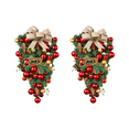 thumbnail image 1 of 2 Pcs Couronne de Porte d'Entrée de Noël Couronne en Forme de Larme pour Porte d'Entrée, Mur, Cheminée, 1 of 5