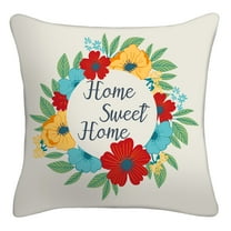 Mainstays 16" x 16" Home Sweet Home Decorative Outdoor Throw Pillow, Multi