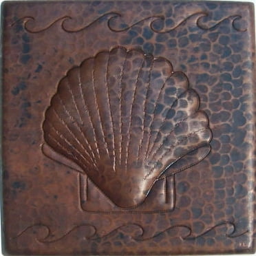 Shell Hammered Copper Tile