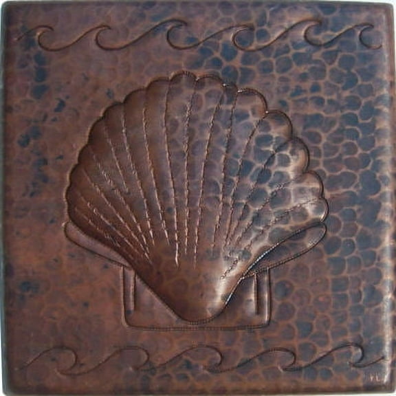 Shell Hammered Copper Tile