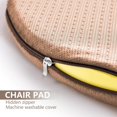 thumbnail image 3 of Round Memory Foam Chair Cushion Circle Bar Stool Pad Detachable Chair Seat Cushion with Removable Cover and Rubber Back Anti Slip Kitchen Dining Chair Pad 15 Inches Camel, 3 of 5