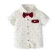 thumbnail image 3 of Okbabeha Toddler Boy Gentleman Outfits Button Down Shirt with Suspender Shorts 2Piece Dress Suit Baby Boy Summer Clothes, 3 of 7