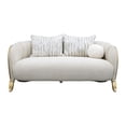 thumbnail image 2 of Scotts Square Chenille Loveseat - Cornsilk/Gold, 2 of 9