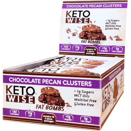 Keto Wise Fat Bombs - Chocolate Pecan Clusters 16 Ct