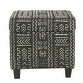 thumbnail image 2 of HomePop Pouf de Rangement Carré avec Couvercle à Relever, Onyx, 2 of 5