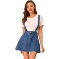 thumbnail image 1 of Minifalda Vaquera Allegra K de Tirantes con Botones para Mujer M azul XL, 1 of 6