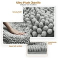 thumbnail image 3 of Clara Clark Chenille Super Absorbent Bath Mat - Extra Soft - Shower and Bath Room - Machine wash dry - Medium 20 X 32, Contour 22 X 19, Seat 18.5 X 19.5 - Silver, 3 of 8