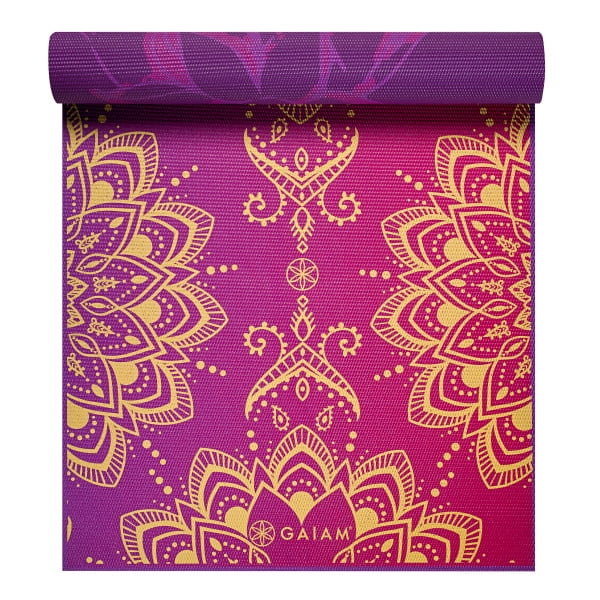 Gaiam Premium Reversible Yoga Mat, Royal Bouquet, 6mm - Walmart.com