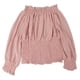 thumbnail image 1 of Blusa con hombros descubiertos manga larga blusa de color puro con hombros descubiertos color liso fruncida para la vida diaria para mujer ANGGREK Otros, 1 of 7