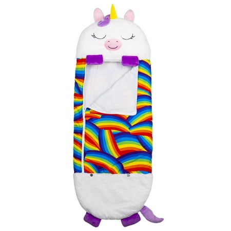Happy Nappers: Pillow & Sleepy Sack: Medium - White Unicorn - 54 x 20", 2-In-1: Plush Animal Opens To Sleeping Bag, Soft Play-Nap Character, Kids 3+