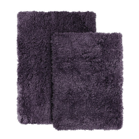 Nestl Super Soft Shaggy Bath Rug, Absorbent Bathroom Rug, Small and Medium, Purple