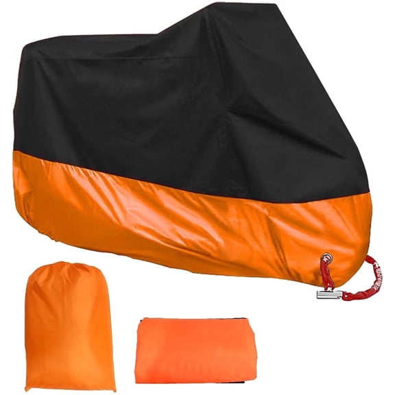 Motorcycle Cover,3XL Waterproof Motorbike Cover for All-Weather Outdoor Indoor Dust and UV Protection,Universal Fits up to 105" Motorcycles