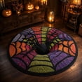 20 Inch Round 3D Spider Web Halloween Doormat Non Slip, Gothic ...