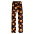 thumbnail image 5 of Satingcolo Halloween Pajama Pants Women Cute Funny Pumpkin Print Pajamas Casual Elastic Waist Palazzo Pants Fall Sleepwear, 5 of 5