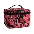 thumbnail image 2 of HELLHERO Large Capacity Makeup Bag Large Cosmetic Bag 8.86 x 6.5 x 5.9 Inches Storage Pockets Red Heart Pattern, 2 of 6