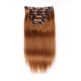 thumbnail image 2 of 200 Gram 26" 28" Straight Clip in Hair Extensions Human Hair Brazilian Virgin Hair Double Weft Full Head Straight 7 Pieces/set, 2 of 10