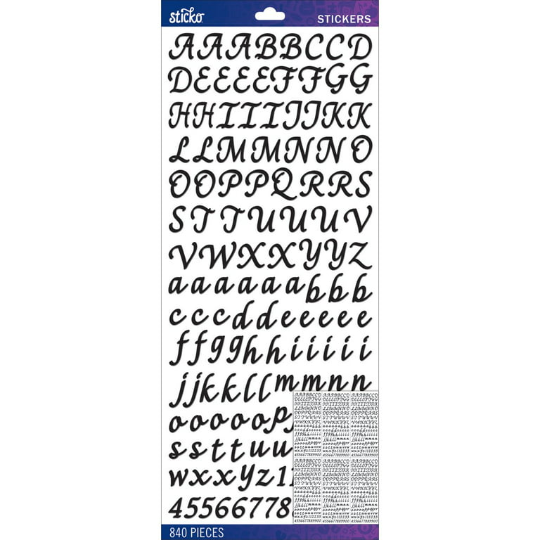 Sticko Stickers > Blue Glitter Script Small - Sticko Alphabet Stickers: A  Cherry On Top