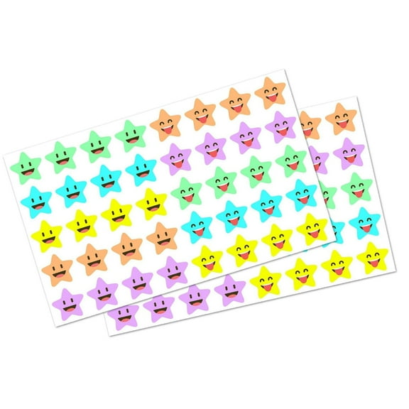 10 Sheets Small Star Sticker Gift Sticker Happy Face Sticker Reward Sticker