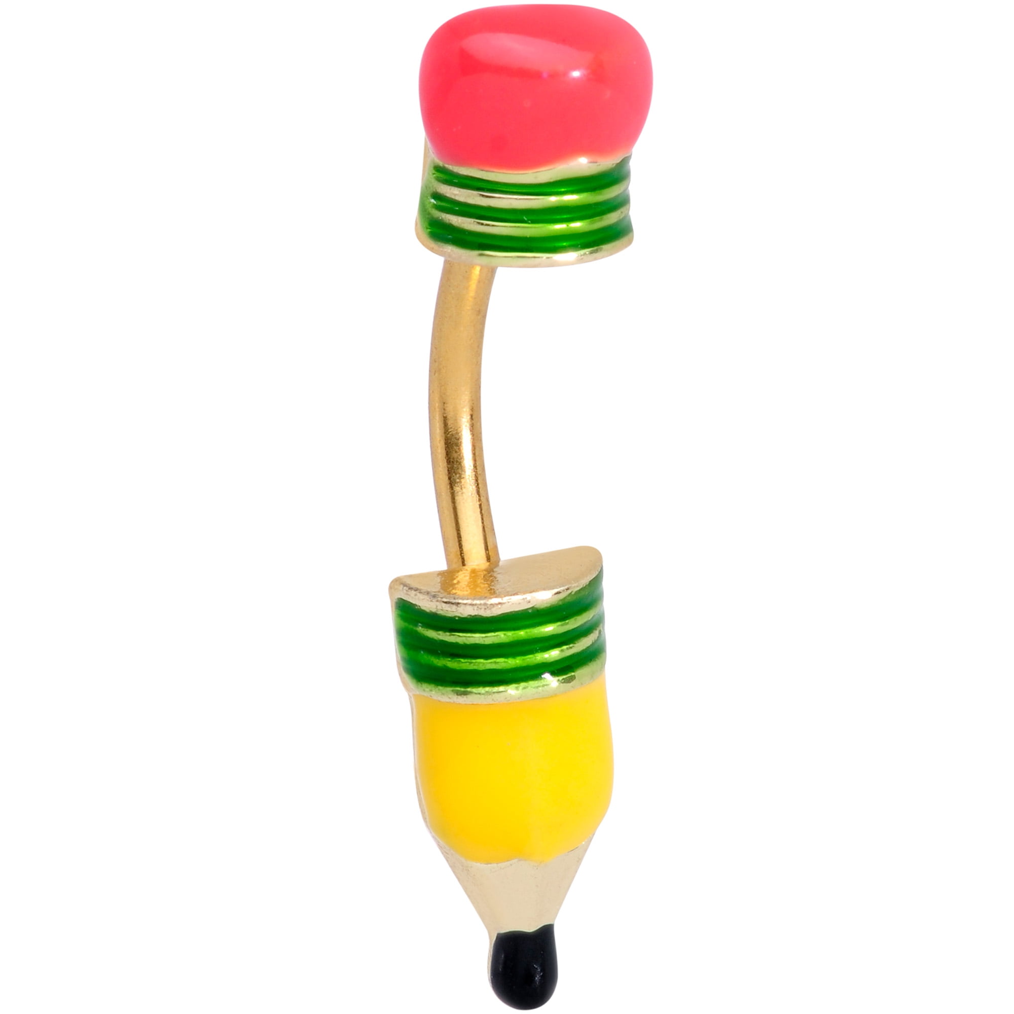 Body Candy Body Candy Womens PVD Steel Navel Ring Piercing Write it