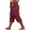 Wine, variant on Drovellove Women's Plus Size Casual Cotton Linen 3/4 Pants with Pockets | Drawstring Capris for Summer Lounging