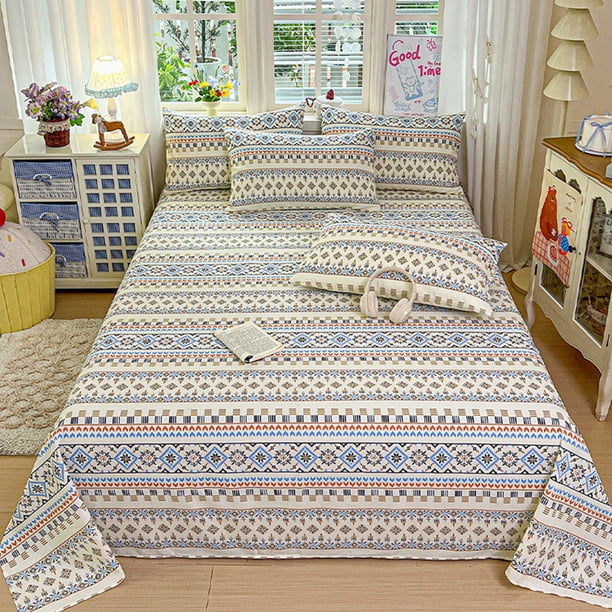 Heavy Duty Bed Sheets Thick Breathable And Non-slide Printed Sheets For Student Dormitories Colorfast Even After Multiple Washes