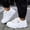 White, variant on VOUZZA Kids Slip On Canvas Sneakers, Lightweight Breathable Casual Sports Walking Shoes, Non Slip Running Tennis Loafers for Toddlers Big Kids
