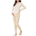 thumbnail image 2 of Edvintorg Maternity Pajamas for Women Fall Winter Nursing Pajamas Cute Printing Long Sleeve Casual Blouse and Pants Maternity Lounge Set Sleepwear Pregnancy Clothes for Women, 2 of 4