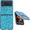 thumbnail image 4 of Compatible with Samsung Z Flip 4 Case Glitter Bling Samsung Galaxy Z Flip 4 Phone Case for Girls Cute Bumper Shockproof Protective Cases (Blue), 4 of 14