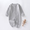 thumbnail image 4 of KJameas Baby Boys Girls Romper Basic Solid Color Snap Button Ribbed Knit, 4 of 5