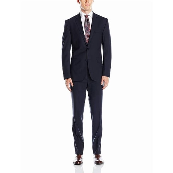 Adam Baker Men's Slim Fit 2-Piece Two Button Single Breasted Suit Set