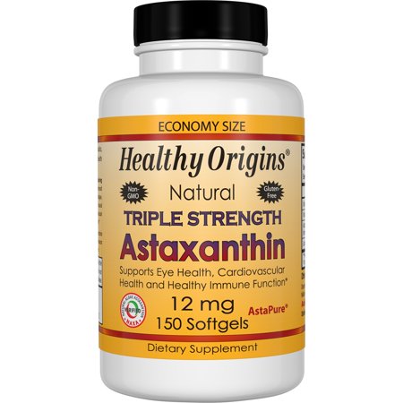 Healthy Origins Natural Triple Strength Astaxanthin 12 mg Softgels, 150 (Best Natural Astaxanthin Supplement)