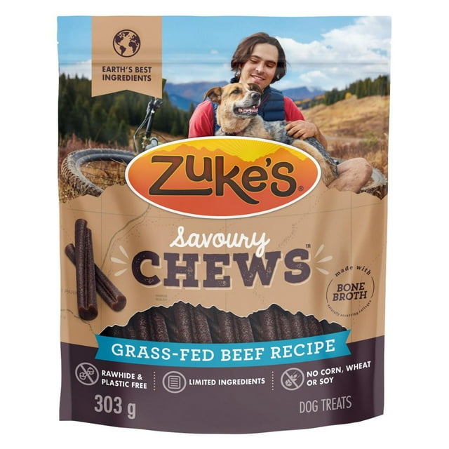Zuke's Savoury Chews Grass-Fed beef Recipe, Dog Treats, 303 g