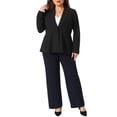thumbnail image 2 of Agnes Orinda Women's Plus Size Blazers Shawl Collar Button Down Casual Business Work Suit Jacket Peplum Blazers 2X Black, 2 of 8