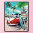 thumbnail image 3 of Cuadros Decorativos Kit de bordado completo de punto de cruz de 40x50cm paisaje de autobús de playa decoración del hogar estampado Tmvgtek embutido en tela, 3 of 9
