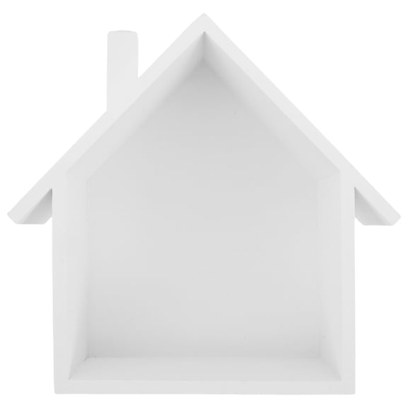 TABLZONE Rustic Wood House Shaped Wall Shelf - Farmhouse Style Decorative Display Storage