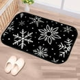 thumbnail image 2 of GZHJMY Bathroom Rugs Mats Non-Slip, Soft Microfiber Absorbent Bath Mats for Shower Bathtubs, Snowflakes Snow Black White Indoor Entrance Door Mats Bedroom Laundry 24”x16” Carpet Runner, 2 of 7