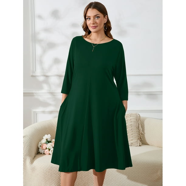 hunter green swing dress PRE-ORDER - Avon Swing Dress in Hunter Green