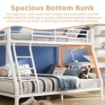 thumbnail image 2 of Kdymod Twin over Full Metal Low Bunk Bed with Stairs, Safety Rail & Steel Slats, Space-Saving Heavy Duty Bed Frame for Adults & Teens, No Box Spring Needed, White, 2 of 12