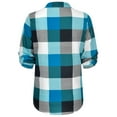 thumbnail image 5 of 2025 Clearance! 50% Off Clear! asdoklhq Long Sleeve T Shirts for Women,Women Casual Cotton Long Sleeve Plaid Shirt Women's Slim Jacket Shirt Top, 5 of 9