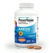 PreserVision AREDS Eye Vitamin & Mineral Supplement, Contains Vitamin C, A, E, Zinc & Copper, 240 Tablets