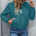 thumbnail image 6 of ZUKMRJPC Women's Quilted Jackets Stand Collar Lightweight Casual Bomber Jacket Fall Winter Full Zip Warm Solid Color Cropped Coats, 6 of 9