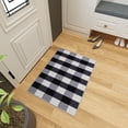thumbnail image 2 of Ottomanson Non-Slip Accent Rug 2'7" x 3' – Low Pile Entryway Bedroom Small Rug, Buffalo Plaid Black/White, 2 of 7