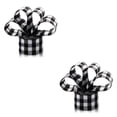 thumbnail image 1 of Yuarrent Cinta con cable de Navidad, adornos de decoración a cuadros de arpillera a cuadros DIY para manualidades, envoltorio de árbol, negro, Blanco negro 15m 2Conjunto, 1 of 6