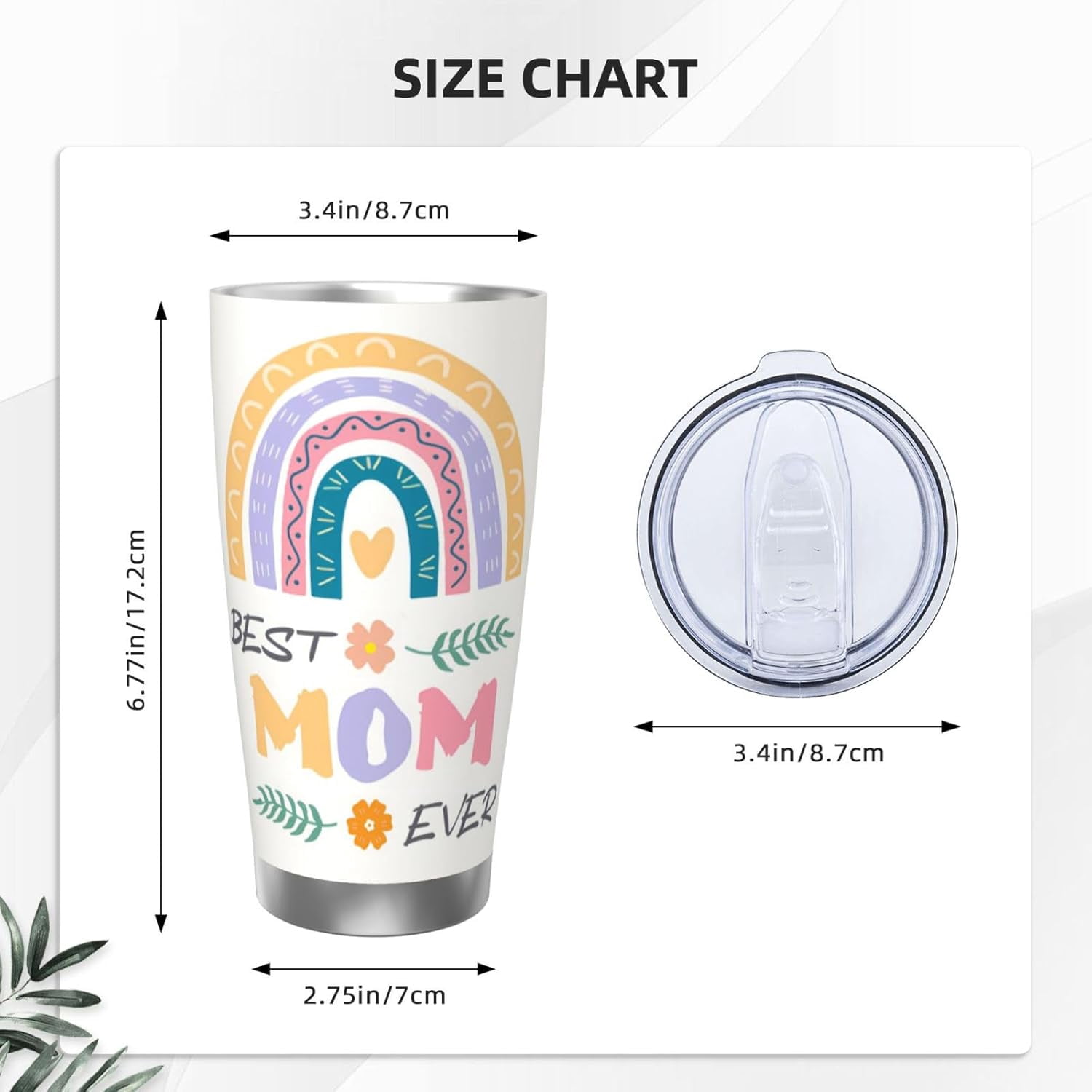Mom Tumbler for Best Mom Ever Gifts, Insulated Stainless Steel Coffee Tumbler 20oz, Mom Gifts from Daughter Son, Gifts for Mom Birthday Mothers Day