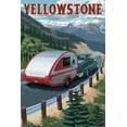 thumbnail image 3 of Yellowstone, Montana - Retro Camper - Lantern Press Artwork (24x36 Gallery Wrapped Stretched Canvas), 3 of 8
