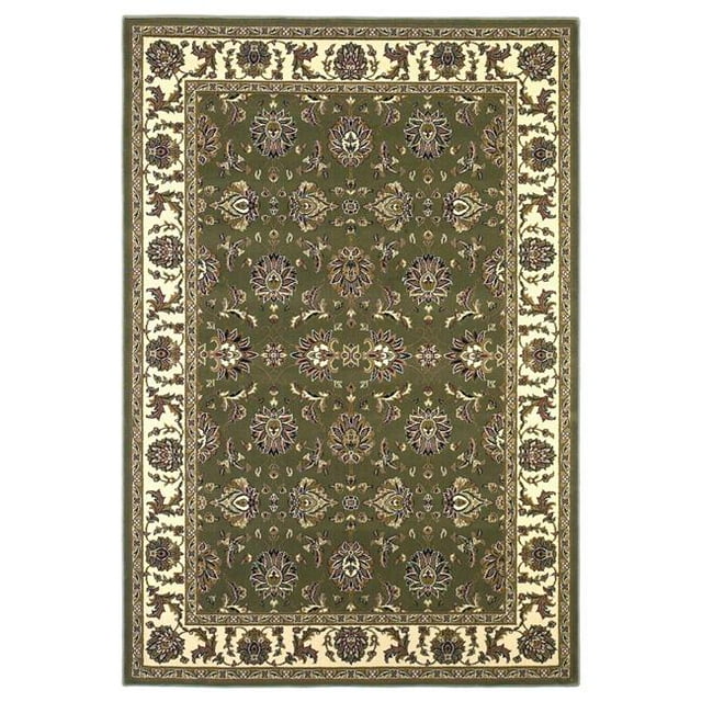 HomeRoots 352866 7 ft. 7 in. Round Polypropylene Green & Ivory Area Rug